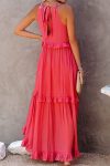 Halter-Sleeve-Pleated-Tiered-Maxi-Dress-1