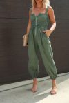 Army-Green-Shirred-Waist-Zipper-Cami-Jumpsuits-4