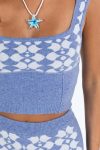 Blue-Contrast-Crochet-Knit-Vest-Two-piece-Shorts-Set-2