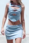 Blue-Cutout-Twiisted-front-Tank-Top-Skirt-Suits-5