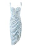 Blue-Floral-Print-Corset-Ruched-Split-Dress-6