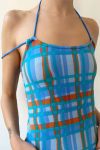 Blue-Halter-Plaid-Print-Tops-5