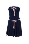 Blue-Strapless-Crop-Top-Pleated-Mini-Skirt-Suits-5