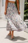 Bohemia-Floral-Print-Ruched-Mini-Skirts-5