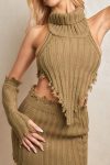 Distressed-Turtleneck-Tank-Top-Detachable-Sleeve-Skirt-Suits-2