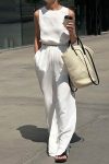 Elastic-Waist-Tank-Top-Slit-Wide-Leg-Long-Pants-Suits-3