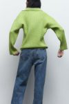 Green-Lapel-Ribbed-Knitted-Sweater-4
