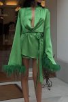 Green-Long-Sleeve-Fuzzy-Cuff-Strappy-Mini-Dress-3