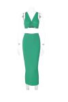 Green-Twisted-front-Tank-Top-Slit-Midi-Skirt-Suits-2