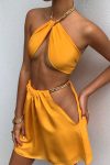 Halter-Chain-Straps-Cutout-Crop-Top-Mini-Skirt-Suits-3