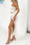 Hollow-Out-Strapless-Crop-Top-Slit-Skirt-Suits-4