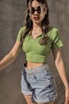 Lapel-Solid-Color-Knitted-Crop-Top-1
