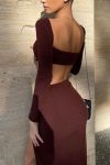 Long-Sleeve-Corset-Crop-Top-Slit-Midi-Skirt-Suits-3