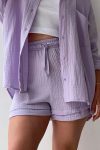 Long-Sleeve-Solid-Color-Shirt-Shorts-Set-1