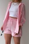 Long-Sleeve-Solid-Color-Shirt-Shorts-Set-1