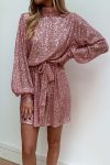 Mock-Neck-Full-Sequins-Lace-Up-Mini-Dress-7