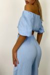 Off-Shoulder-Puff-Sleeve-Crop-Top-Long-Pants-Suits-4