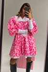 Pink-A-Line-Printed-Babydoll-Dress-5