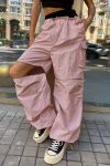 Pink-Drawstring-Zipper-Cargo-Long-Pants-4