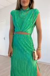 Pleated-Mock-Neck-Crop-Top-High-Waist-Slit-Skirt-Suits-4