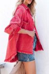 Pocketed-Solid-Color-Distressed-Denim-Jacket-10