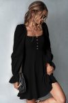 Puff-Sleeve-A-Line-Mini-Dress-4