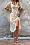 Puff-Sleeve-Crisscross-Strappy-Slit-Dress-2