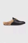 Rabbit-Fur-Lined-Leather-Loafer-Mule-black2