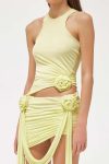 Racerback-Tops-Floral-Ribbon-Ruched-Mini-Skirt-Suits-2