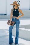 Singel-Breasted-High-Rise-Flare-Jeans-1