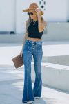 Singel-Breasted-High-Rise-Flare-Jeans-1