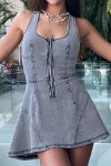 Sleeveless-Zipper-A-line-Denim-Dress-4