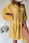Solid-Color-Button-Down-Cover-up-Shirt-Dress-1