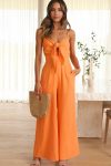 Solid-Color-Knot-front-Wide-Leg-Cami-Jumpsuits-1