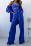 Solid-Color-Lapel-Shirt-Tie-up-Vest-Long-Pants-Suits-1