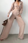 Solid-Color-Lapel-Shirt-Tie-up-Vest-Long-Pants-Suits-1