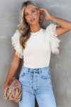 Solid-Color-Ruffle-Sleeve-Crew-Neck-Tops-4