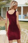 Solid-Color-Slit-Hem-Suede-Dress-1