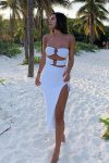 Strapless-Cutout-Drawstring-Side-Slit-Dress-3