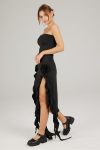 Strapless-Fringe-Split-Midi-Dress-2