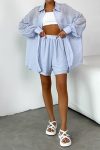 Striped-Textured-Long-Sleeve-Shirt-Two-piece-Shorts-Set-5