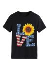 Sunflowers-Pentagram-Letter-Print-T-shirt-5