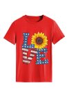 Sunflowers-Pentagram-Letter-Print-T-shirt-5