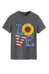 Sunflowers-Pentagram-Letter-Print-T-shirt-5