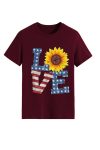 Sunflowers-Pentagram-Letter-Print-T-shirt-5