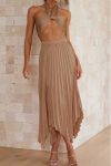 Tie-front-Strapless-Crop-Top-Pleated-Skirt-Suits-7