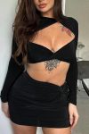 Twisted-front-Cutout-Crop-Top-Skirt-Suits-8