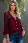 V-Neck-Button-Down-Crochet-Tops-5