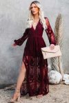 V-Neck-Lace-Patchwork-Split-Maxi-Dress-1