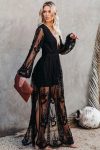 V-Neck-Lace-Patchwork-Split-Maxi-Dress-1